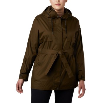 Columbia Ženske Jakne - Pardon My Trench Rain Plus Size Maslinasto Zelene | WVPA-49810
